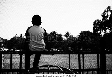 Lonely Boy Sitting Alone Playground Stock Photo 771507730 Shutterstock