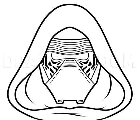 How To Draw Kylo Ren Easy Coloring Page Trace Drawing