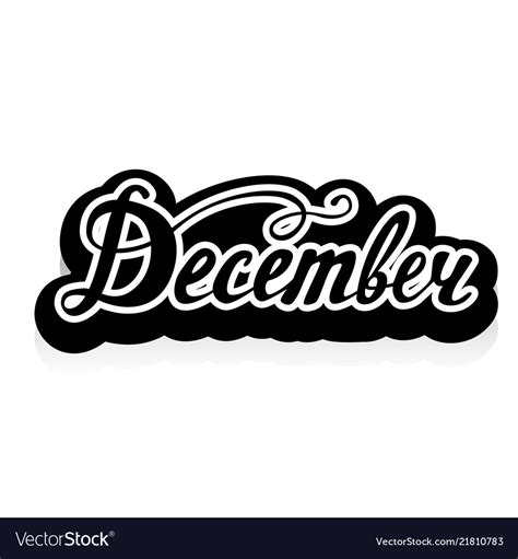 Word December Lettering Royalty Free Vector Image