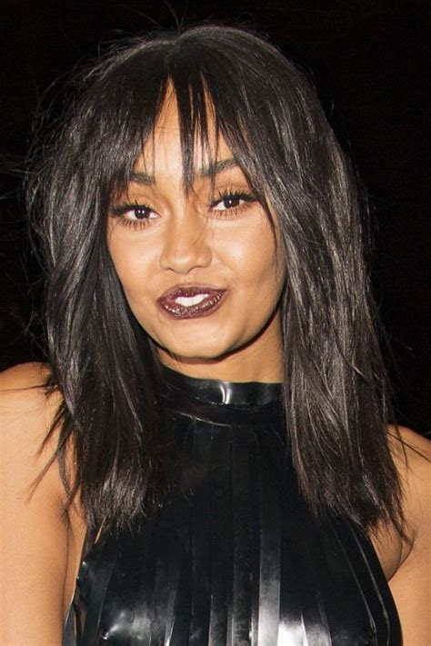 Search for text in url. Leigh-Anne Pinnock Straight Dark Brown Choppy Bangs ...