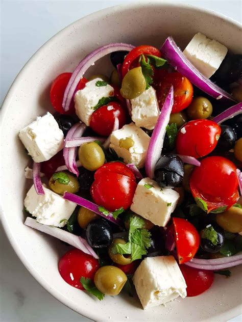 Easy Olive Salad With Feta And Tomatoes Hint Of Healthy