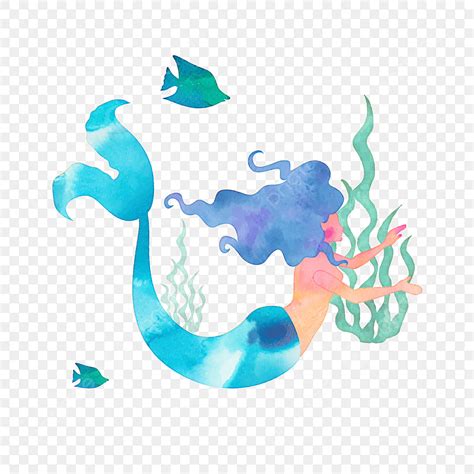 Gambar Vektor Mermaid Di Bawah Clipart Laut Vektor Duyung Ikan