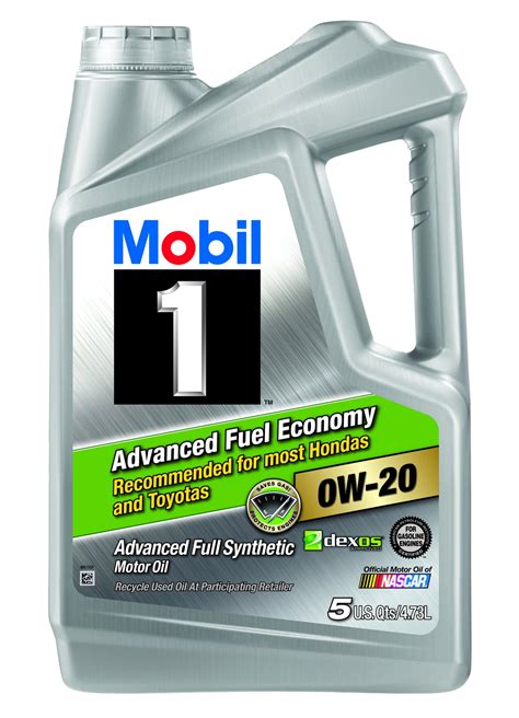 Mobil 1 0w 20 Advanced Fuel Economy Full Synthetic Motor Oil 5 Qt