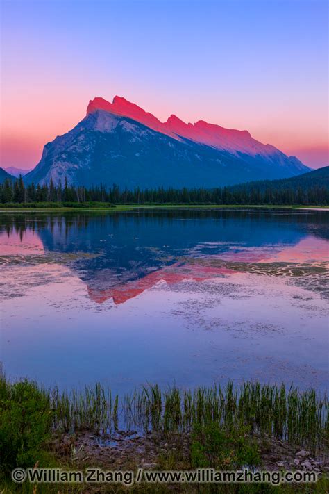 Mount Rundle With Sunset Reflection Banff Alberta Canada