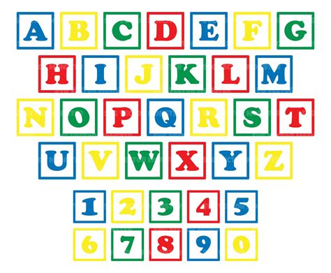 Alphabet Blocks Svg Numbers Blocks Svg Building Blocks Baby Blocks Letter Vector Cut File