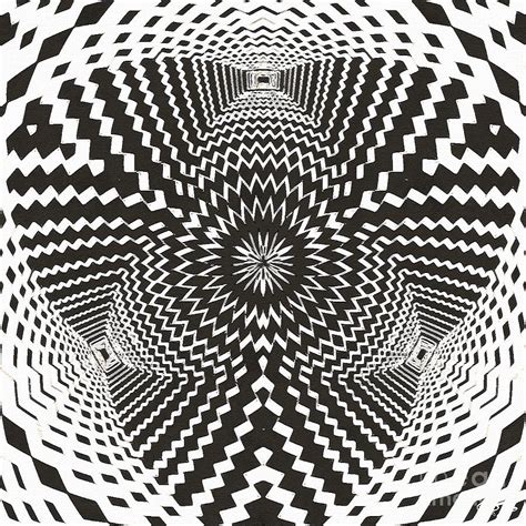 Black And White Trippy Optical Illusion 2 Digital Art By Douglas Brown