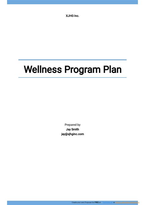 FREE Wellness Plan Template In Microsoft Word DOC Template Net