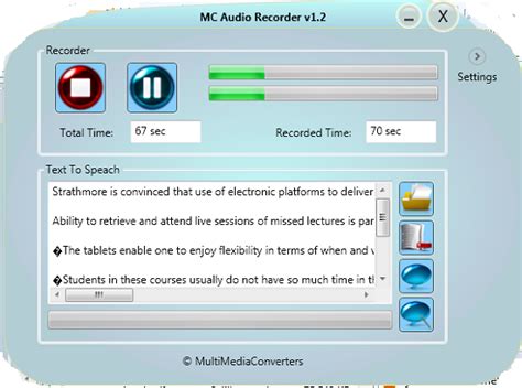 Free Audio Recorder With Text To Speech Converter Mc Audio Recorder