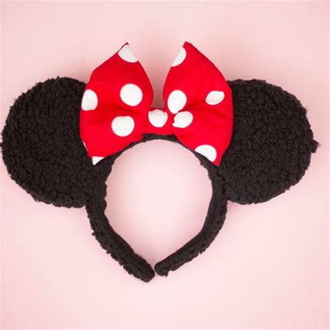 Minnie Black Sherpa Disney Ears Etsy
