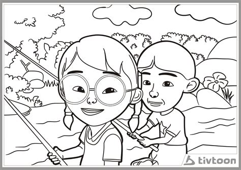 Upin Ipin Printable Coloring Page Coloring Home