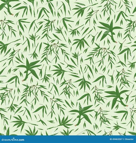 Bamboo Leaves Green Seamless Pattern Stock Vector Image 49463267