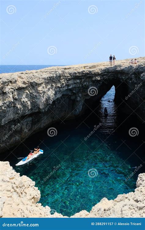 Coral Lagoon With An Inland Sea With An Arch Of A Collapsed Cave In