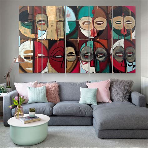 Abstract African Wall Art Canvas Print Colorful African Etsy