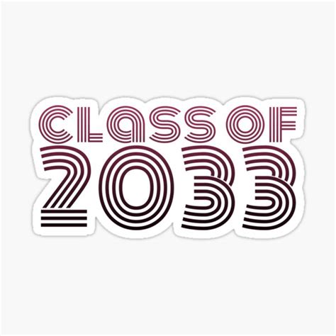 Class Of 2033 Red Sticker For Sale By Egit Redbubble
