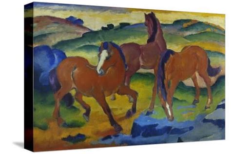 Red Horses Grazing Horses Iv 1911 Stretched Canvas Print By Franz