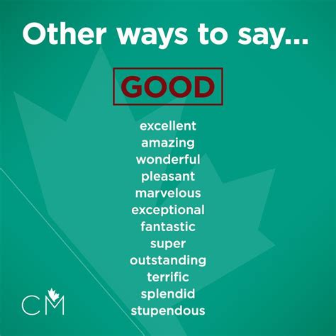 Other Ways To Say Good English Phrases English Words Learn English