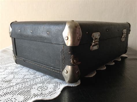 Vintage Black Suitcase Old Small Suitcase Briefcase Antique Etsy