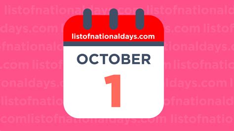 October 1st List Of National Days