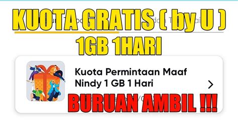 Mohon di jawab yaa, terimakasih. CARA MENDAPATKAN KUOTA GRATIS KARTU (BY U) 1GB 1HARI EXP ...