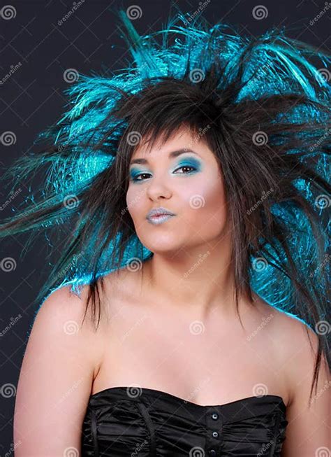 Girl With Blue Hair Stock Photo Image Of Girl Hair Caucasian 9567800