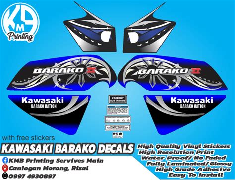 Kawasaki Barako 2 Sticker Decals Complete Set Lazada Ph