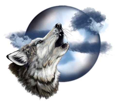 Gorgeous Wolf Head Howling At The Full Moon Printed By Hraines40