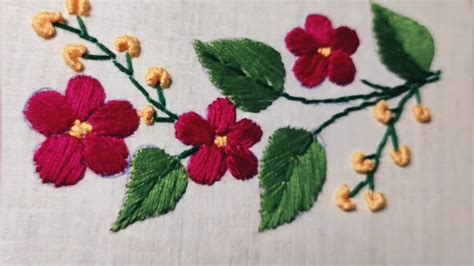 Hand Embroidery Easysimple Flower Stitch Design For Beginners Youtube