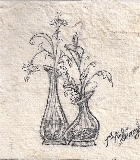Vase Drawing Drawing By Ramsey A Single Fine Art America