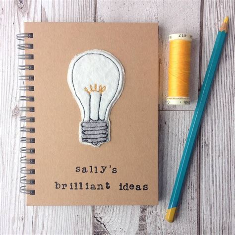 Personalised Sewn Brilliant Ideas Notebook By Pins And Needles