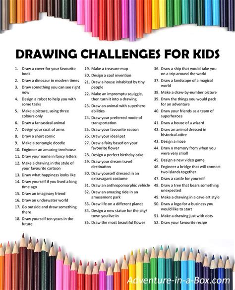Kids And Parenting Homeschool Art Drawing Challenge