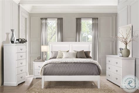 Allyson Park Wire Brushed White And Charcoal Panel Bedroom Set White Panel Bedroom Set