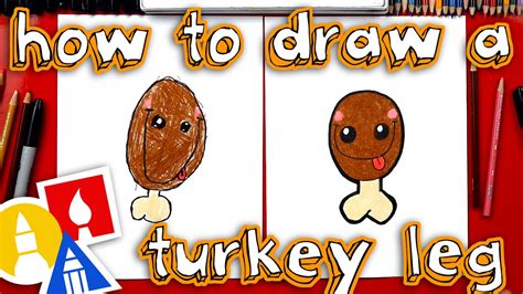 How To Draw A Funny Thanksgiving Turkey Leg Lunch And Dinner Art