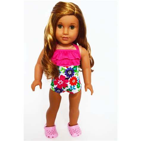 American Creations Hibiscus Swimsuit Compatible With 18 Inch Dolls Including American Girl And
