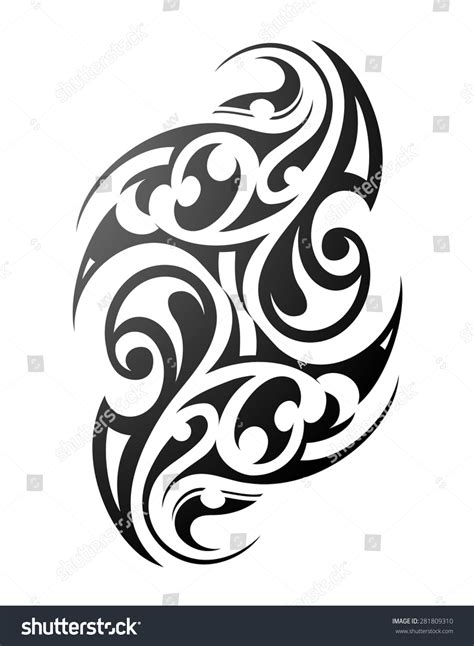 Maori Tribal Tattoo Design Ethnic Ornament Stock Vektor Royaltyfri