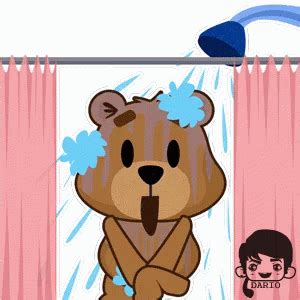 Shower Taking A Bath Sticker Shower Taking A Bath Bear Discover And Share GIFs