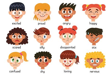 Emotions Clipart Kids Faces Emotions Clip Art Feelings Faces Kids Png