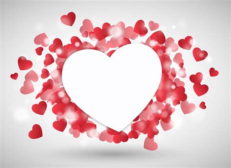 Valentine Heart As Paper In Front Of Red Little Hearts 274432 Vector