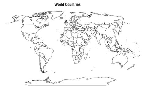 Printable Blank World Map With Countries Vegetable Coloring Pages