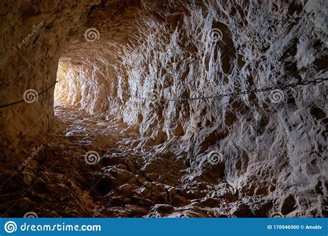 Cave Rock Tunnel Through Rock Formation Stock Photo Image Of Alicante