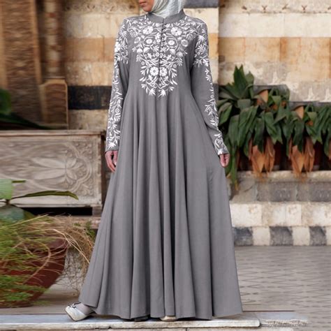 mortilo women muslim dress kaftan arab jilbab abaya islamic lace stitching maxi dress