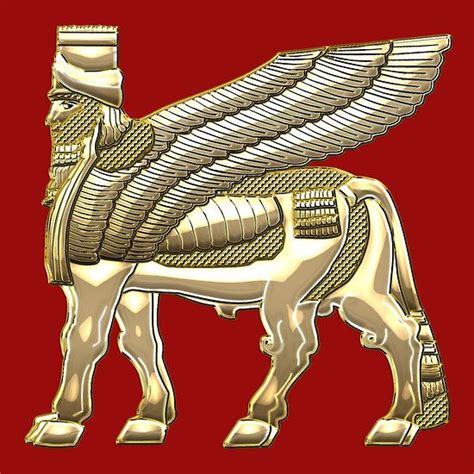 Babylonian Winged Bull Lamassu Gold By Captain7 Ancient Babylonia