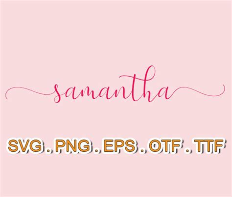 Letter Name In Samantha Font Svg File One Word Or Name Etsy My XXX