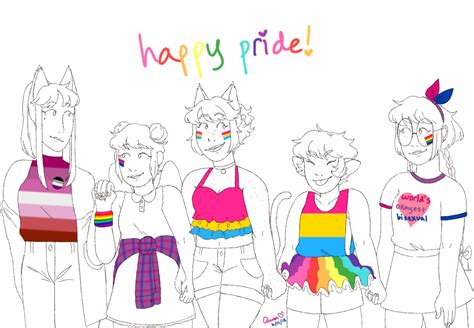 ah yes art time — here s something i did for pride month 🌈🌈🌈