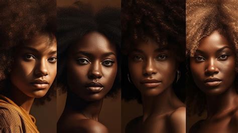 Premium Photo A Series Of Portraits Of Different Skin Tones