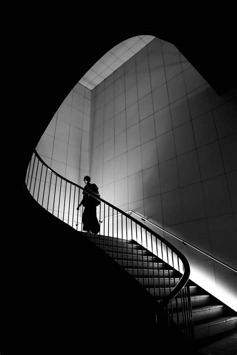 Download Black And White Photography Aesthetic Stairs Wallpaper