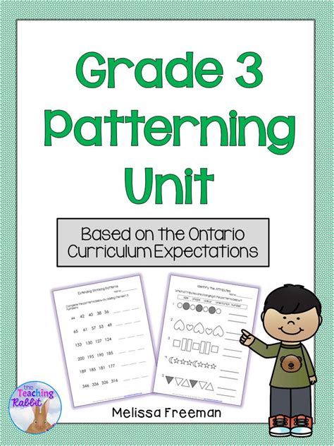 Patterning Unit Grade 3 Math Ontario Ontario Curriculum 3rd