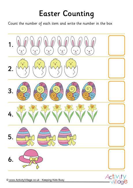 Kindergarten Easter Math Worksheet
