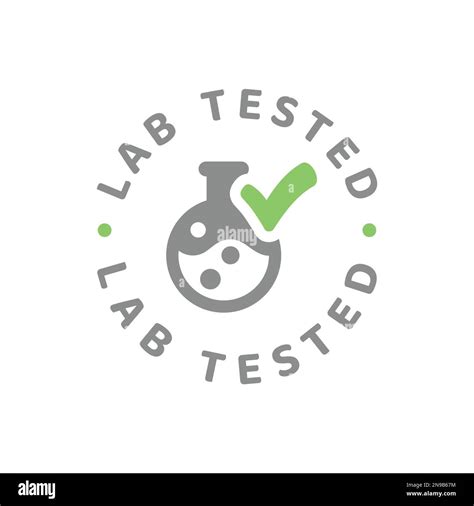 Lab Tested Vector With Flask And Checkmark Laboratory Approved Label