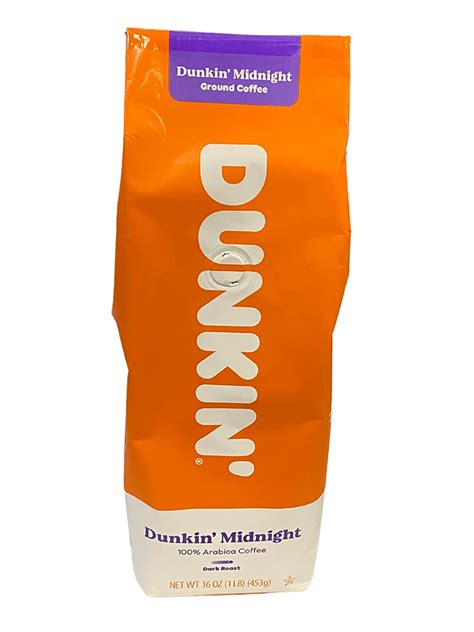 Buy Dunkin Donuts Ground Coffee 1 Lb Bag Midnight Dark Roast Online