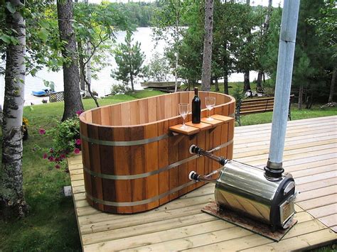 Heated Wooden Tub Portable Hot Tub Cedar Hot Tub Outdoor Tub